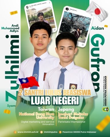 2 Santri Pesantren IMMIM Lulus Beasiswa Luar Negeri ke Taiwan dan Jepang