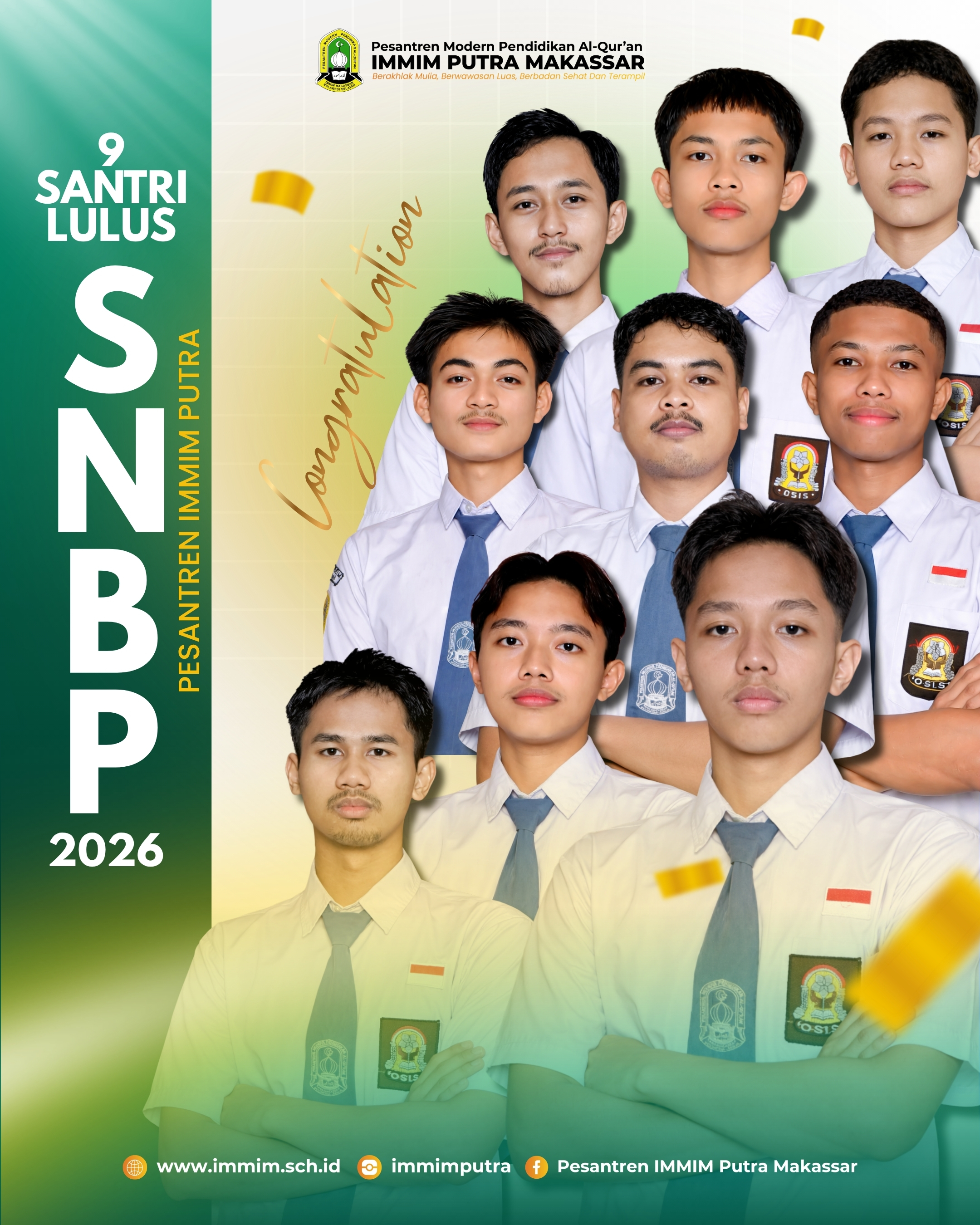 9 Santri Pesantren IMMIM Putra Lulus SNBP 2026