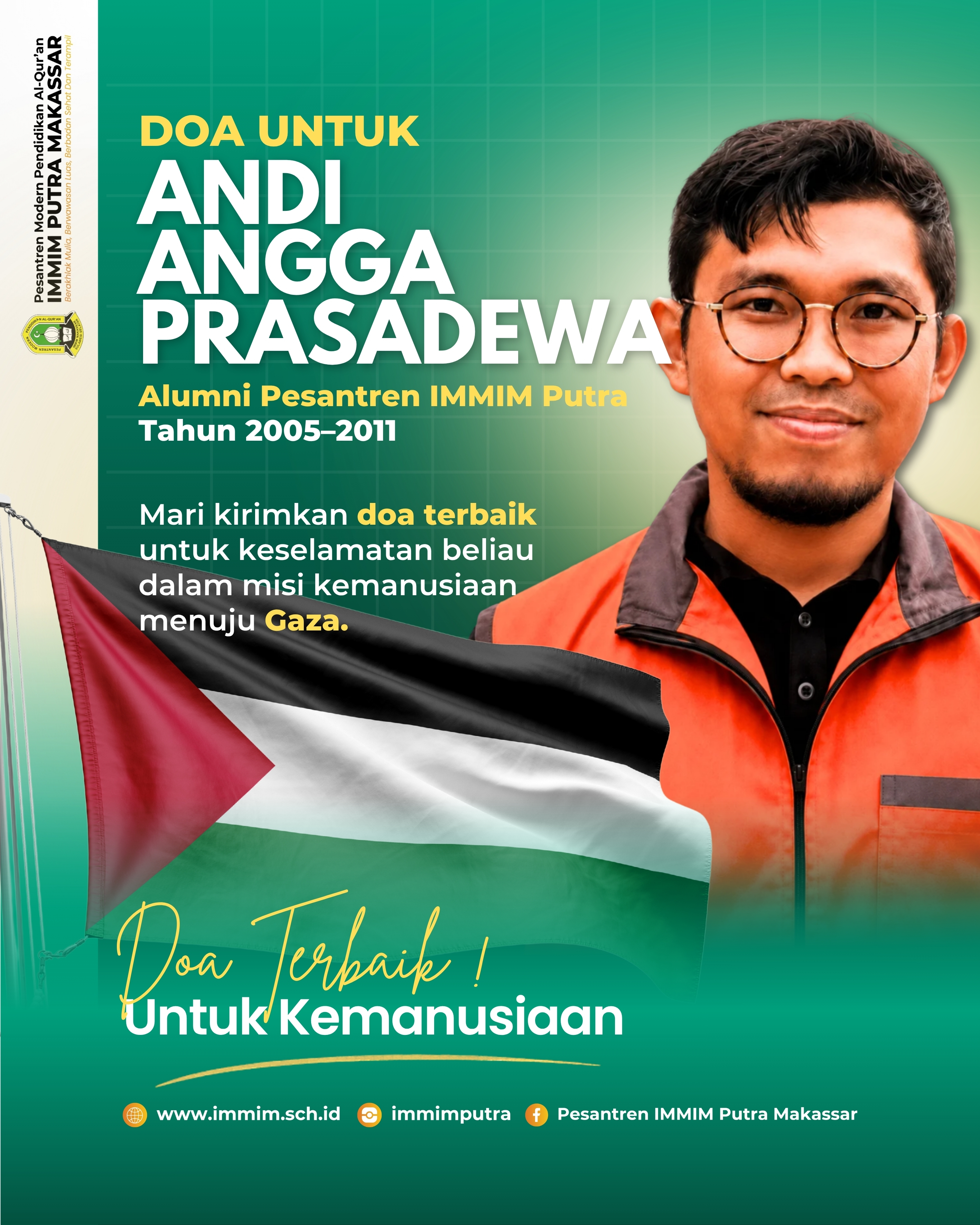 Alumni Pesantren IMMIM Putra Andi Angga Prasadewa Dikabarkan Diculik Israel Saat Misi Kemanusiaan Menuju Gaza