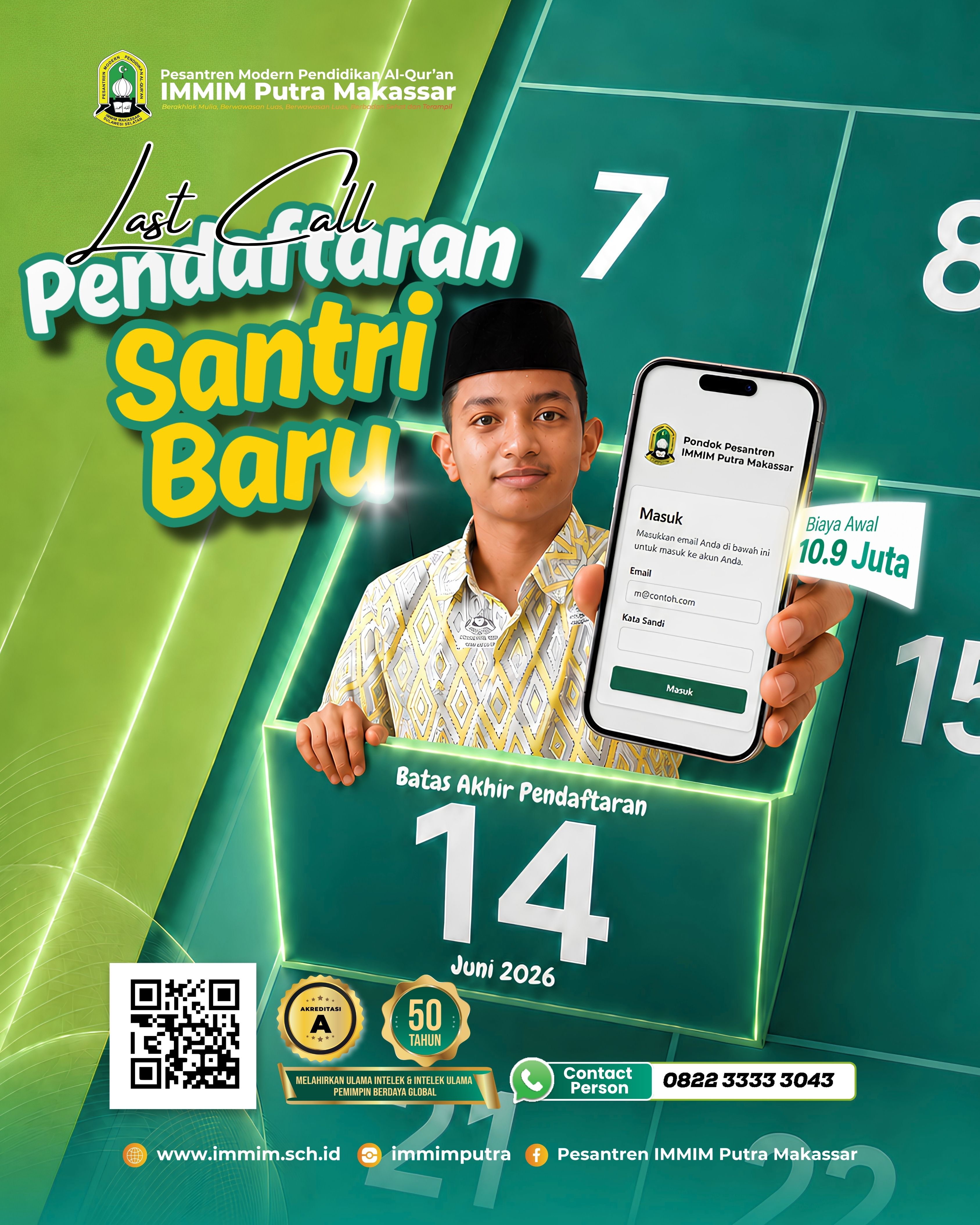 Last Call! Pendaftaran Santri Baru Pesantren IMMIM Putra Makassar Ditutup 14 Juni 2026