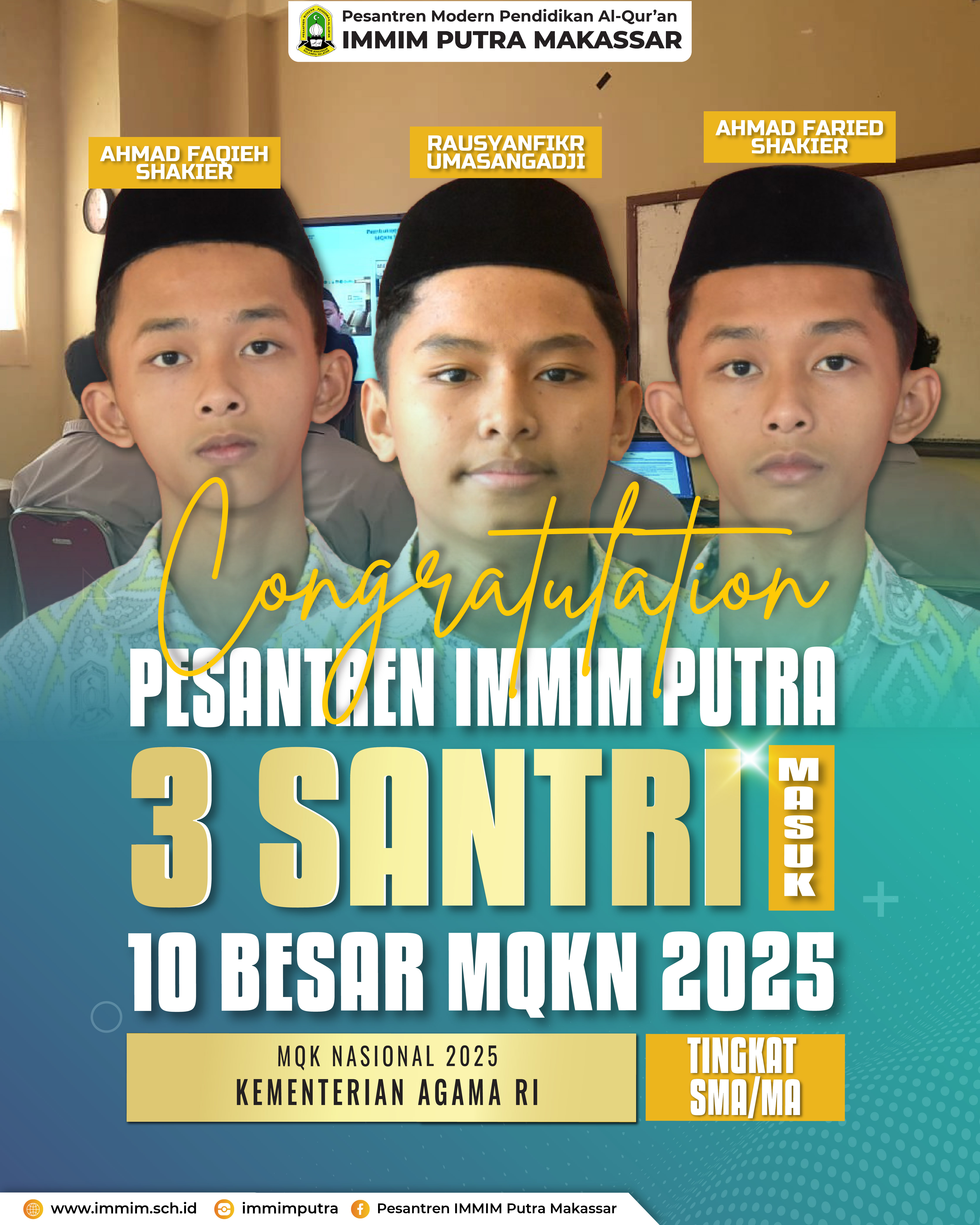 Santri IMMIM Masuk 10 Peserta Terbaik Provinsi Musabaqah Qira'atil Kutub (MQK) Nasional 2025