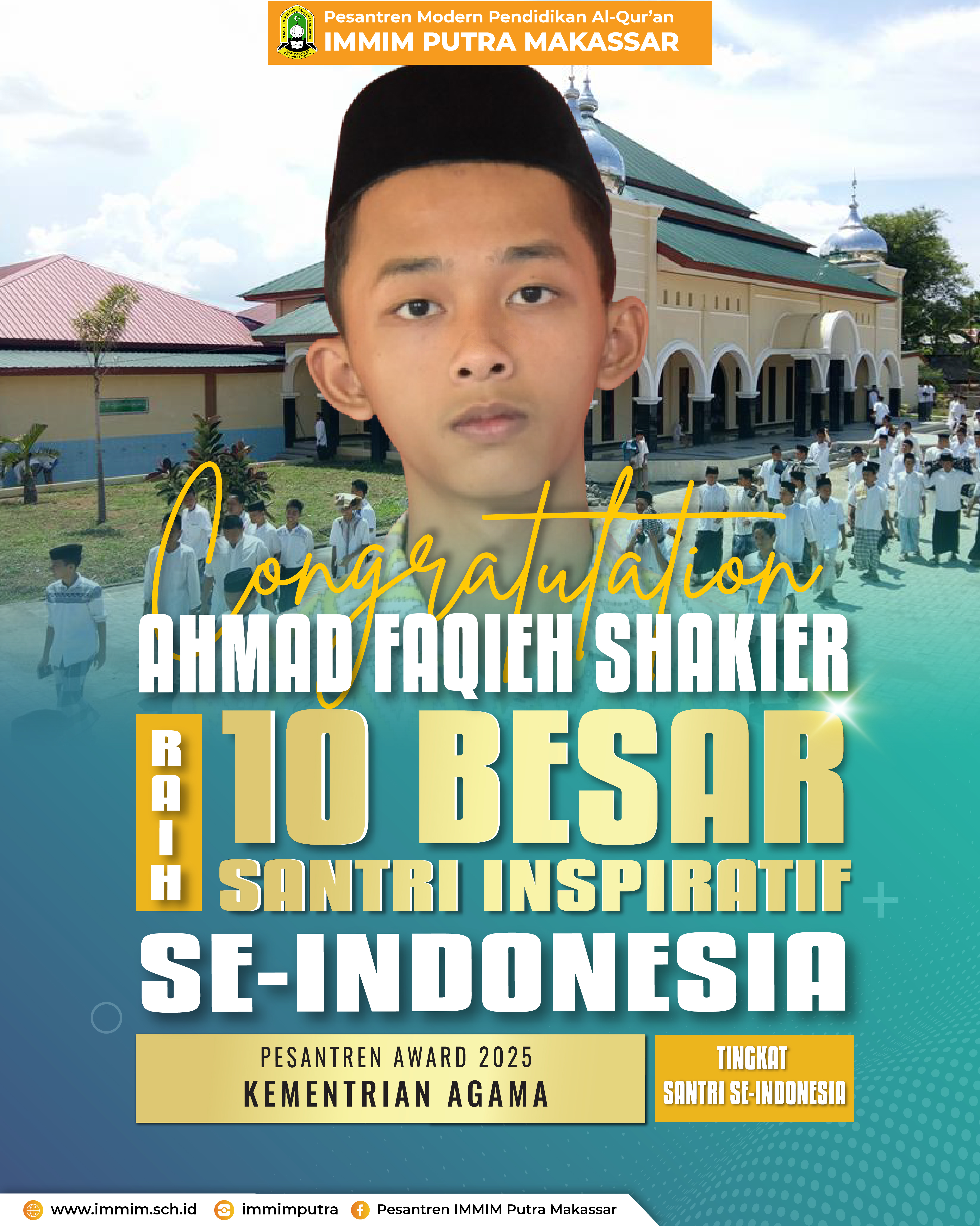 Santri IMMIM Putra Masuk 10 Besar Santri Inspiratif se-Indonesia di Ajang Pesantren Award 2025