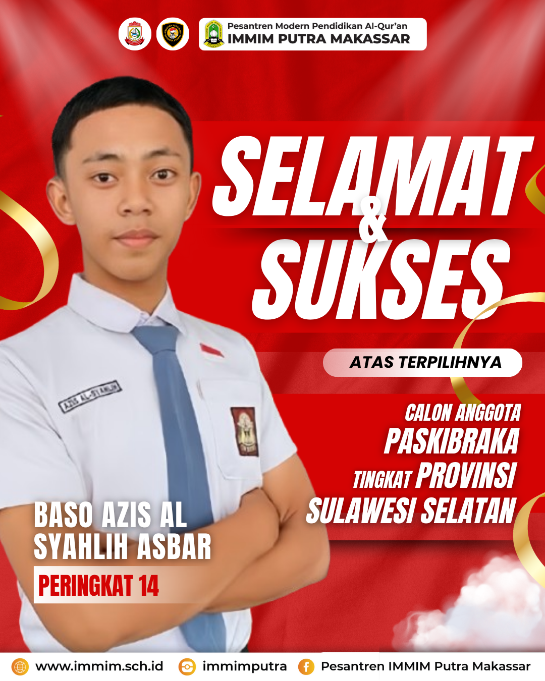 Santri IMMIM Putra Terpilih sebagai Anggota PASKIBRAKA Provinsi Sulawesi Selatan 2025